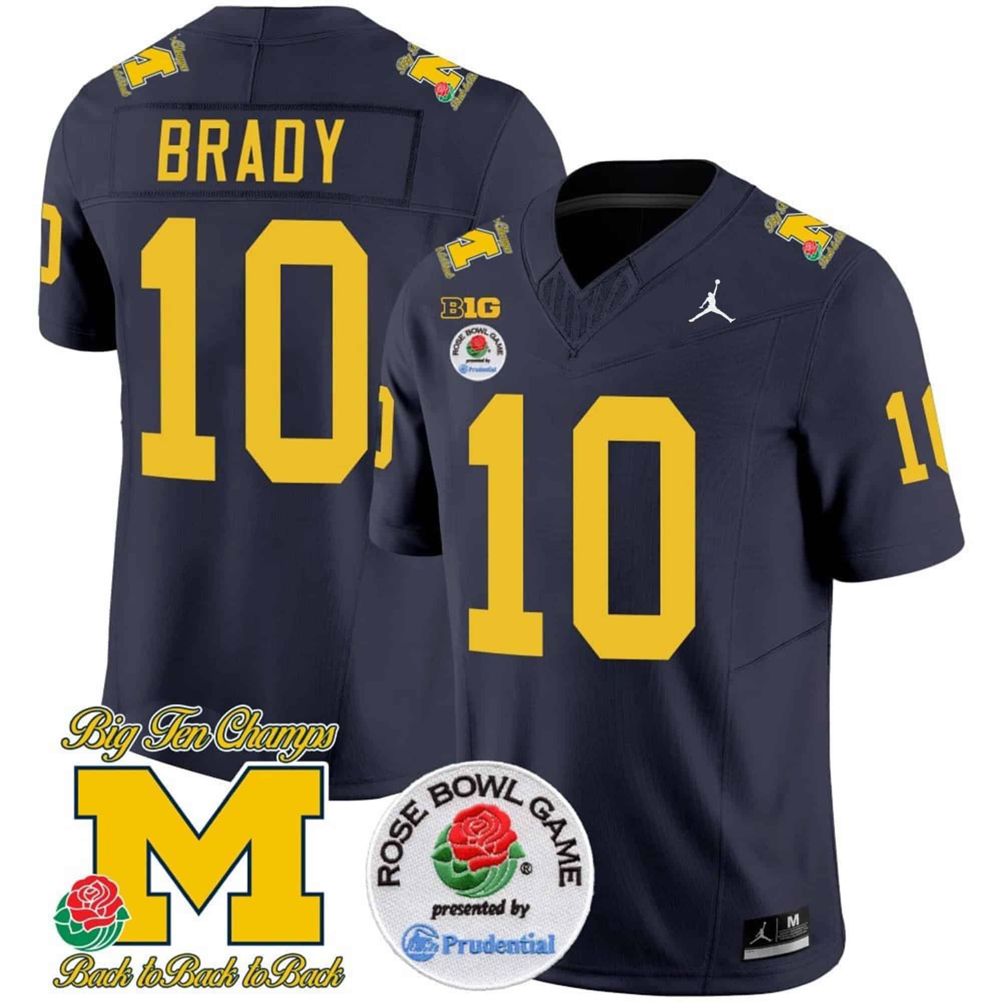 Men Michigan Wolverines #10 Brady Drak Blue 2024 Rose Bowl Patch Vapor Limited NCAA Jersey->indianapolis colts->NFL Jersey